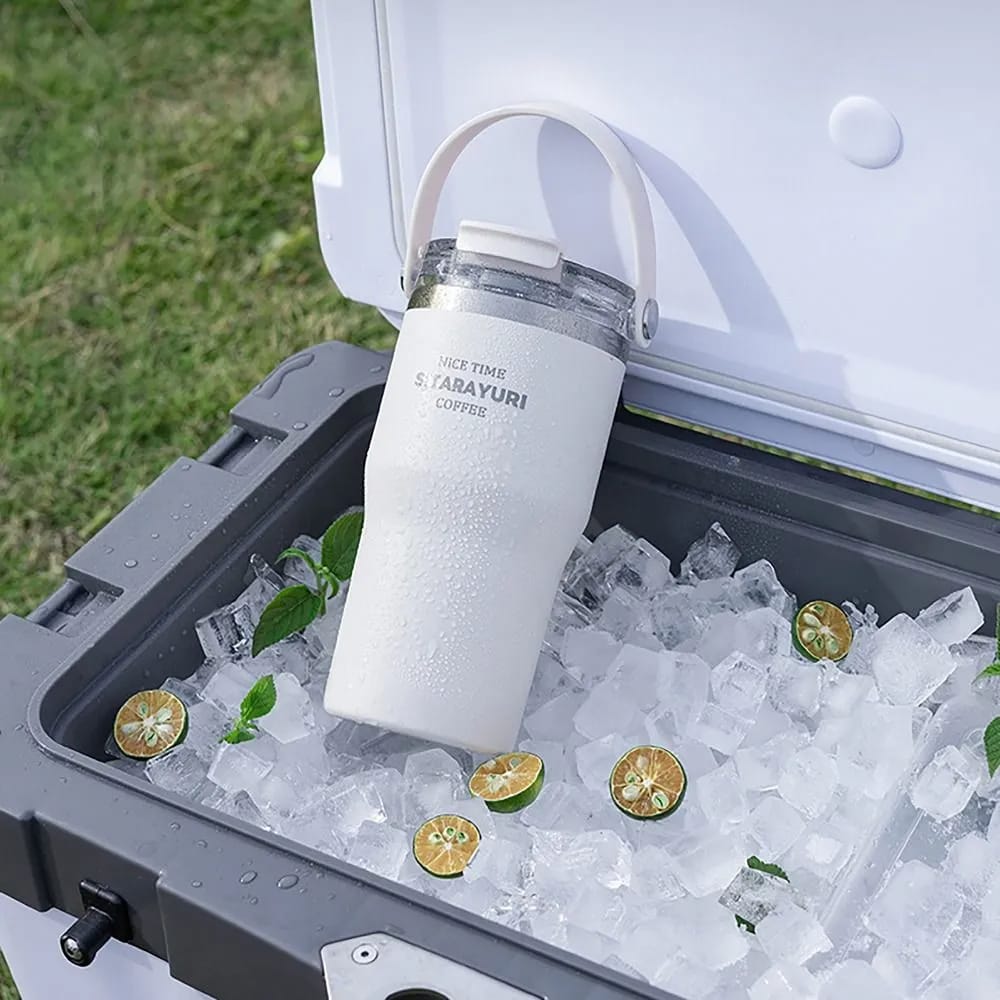 Vaso Termico Capacidad De 900 Ml Con Agarre Y Tapa Termo - Imagen 4