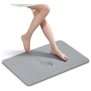 Alfombra Secado Rápido Y Antideslizante Rayada O Lisa Baño