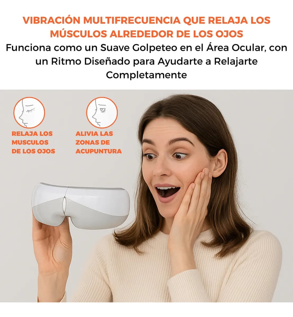 Masajeador Ocular Eléctrico Calor Vibración Portátil Recarga - Imagen 5