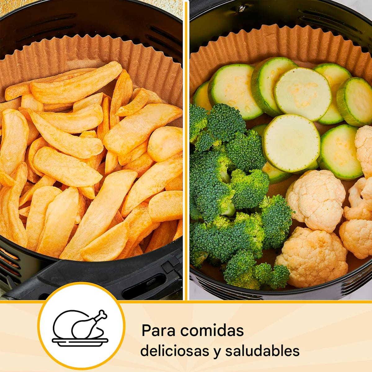 Bandejas Papel Freidora Aire Sin Aceite Circular 150 Piezas - Imagen 3