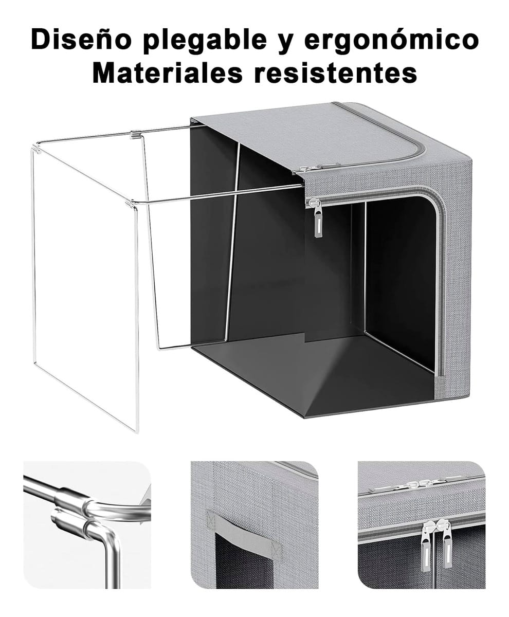 Organizador De Ropa Con Estructura Metálica Apilable 100 L - Imagen 3