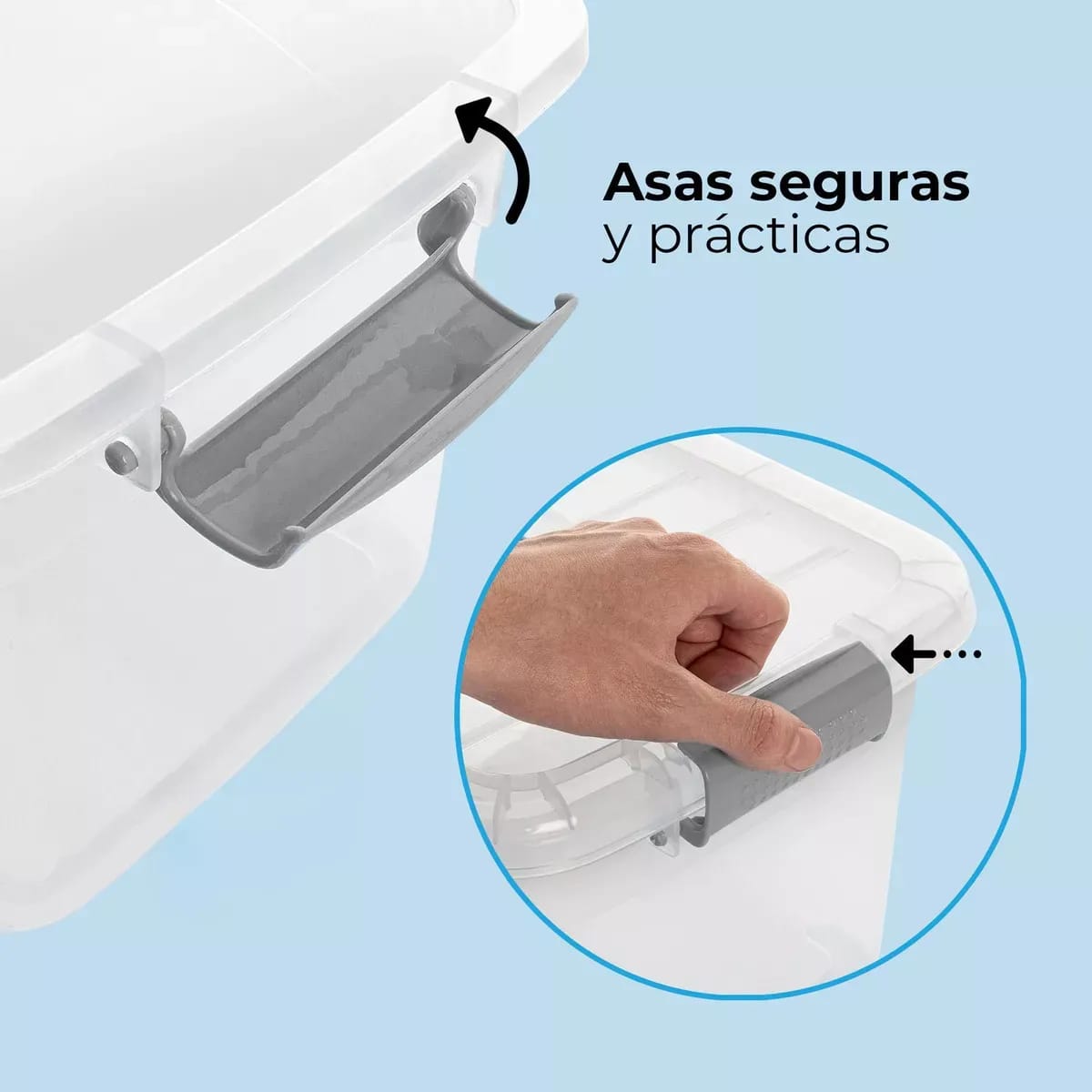 Caja Organizadora Apilable Con Tapa Transparente De 35 L - Imagen 4