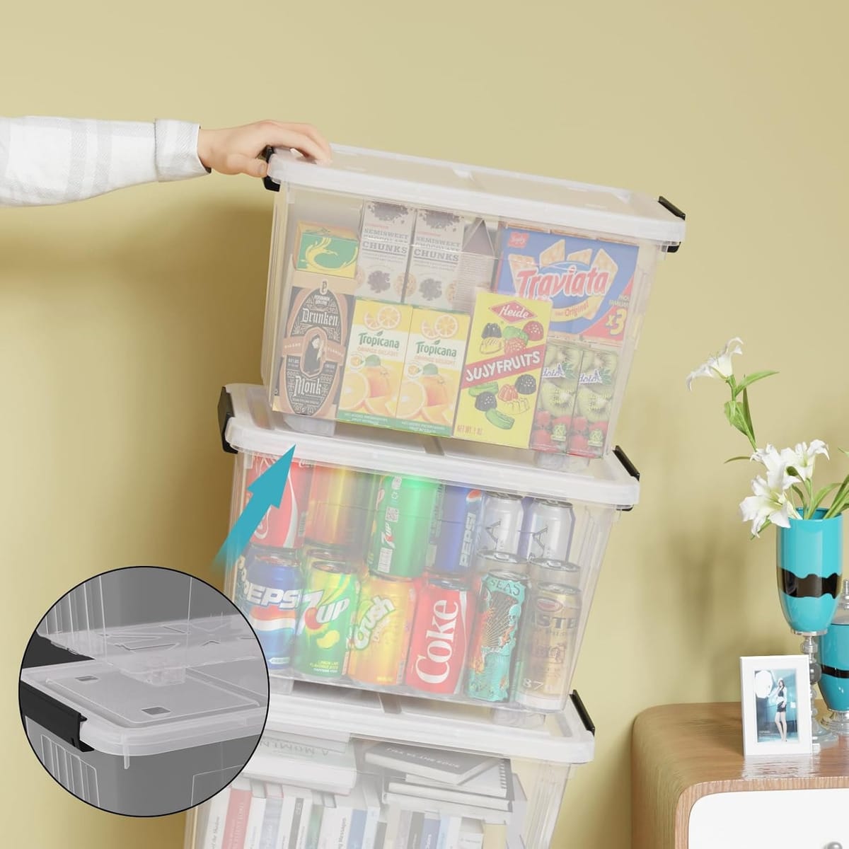 Caja Organizadora Apilable Con Tapa Transparente De 35 L - Imagen 2