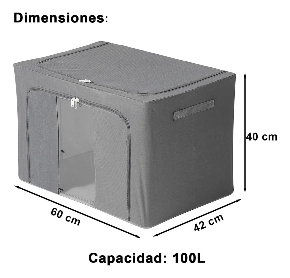 Organizador De Ropa Con Estructura Metálica Apilable 100 L - Imagen 6