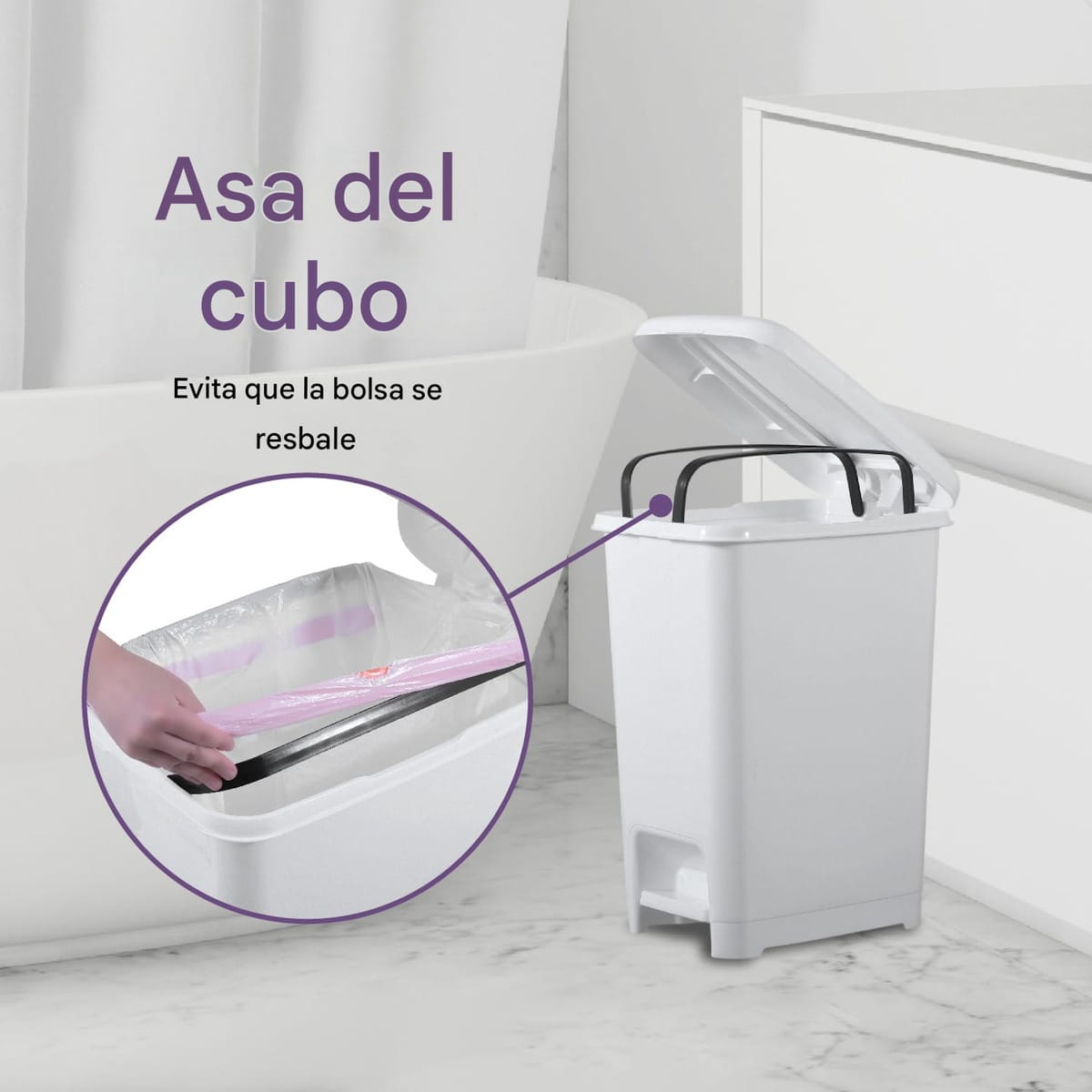 Contenedor Tacho De Basura Tapa A Pedal Capacidad 15 L - Imagen 7