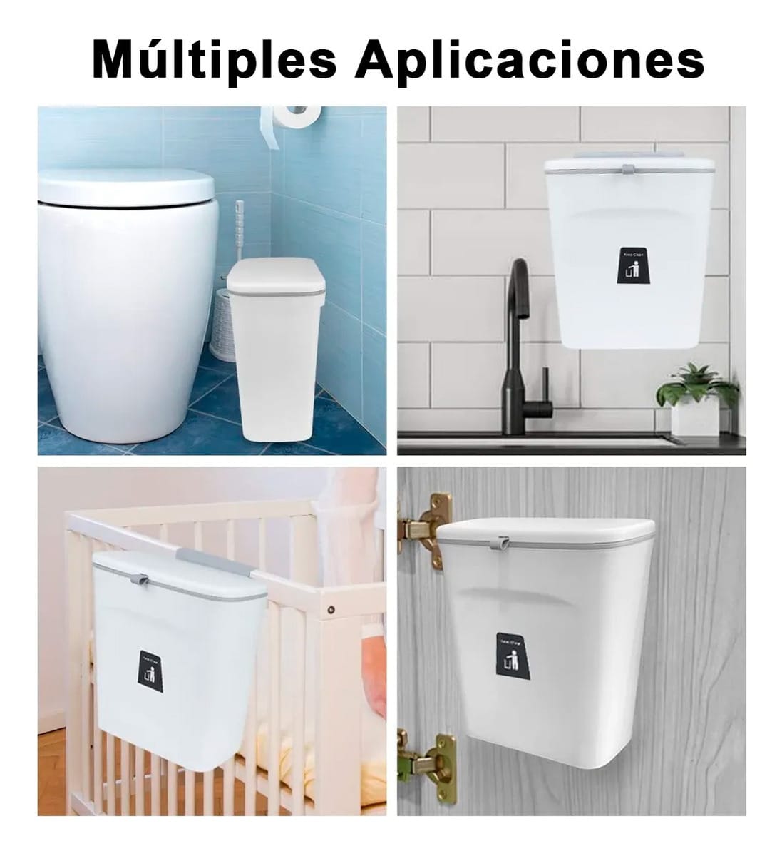 Contenedor Cubo Bote Basura Cocina Baño Colgar Colgante 9 L - Imagen 7