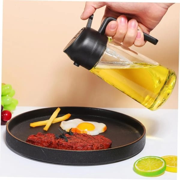Botella Dispensadora Con Pulverizador Aceite Vinagre 470 Ml - Imagen 4