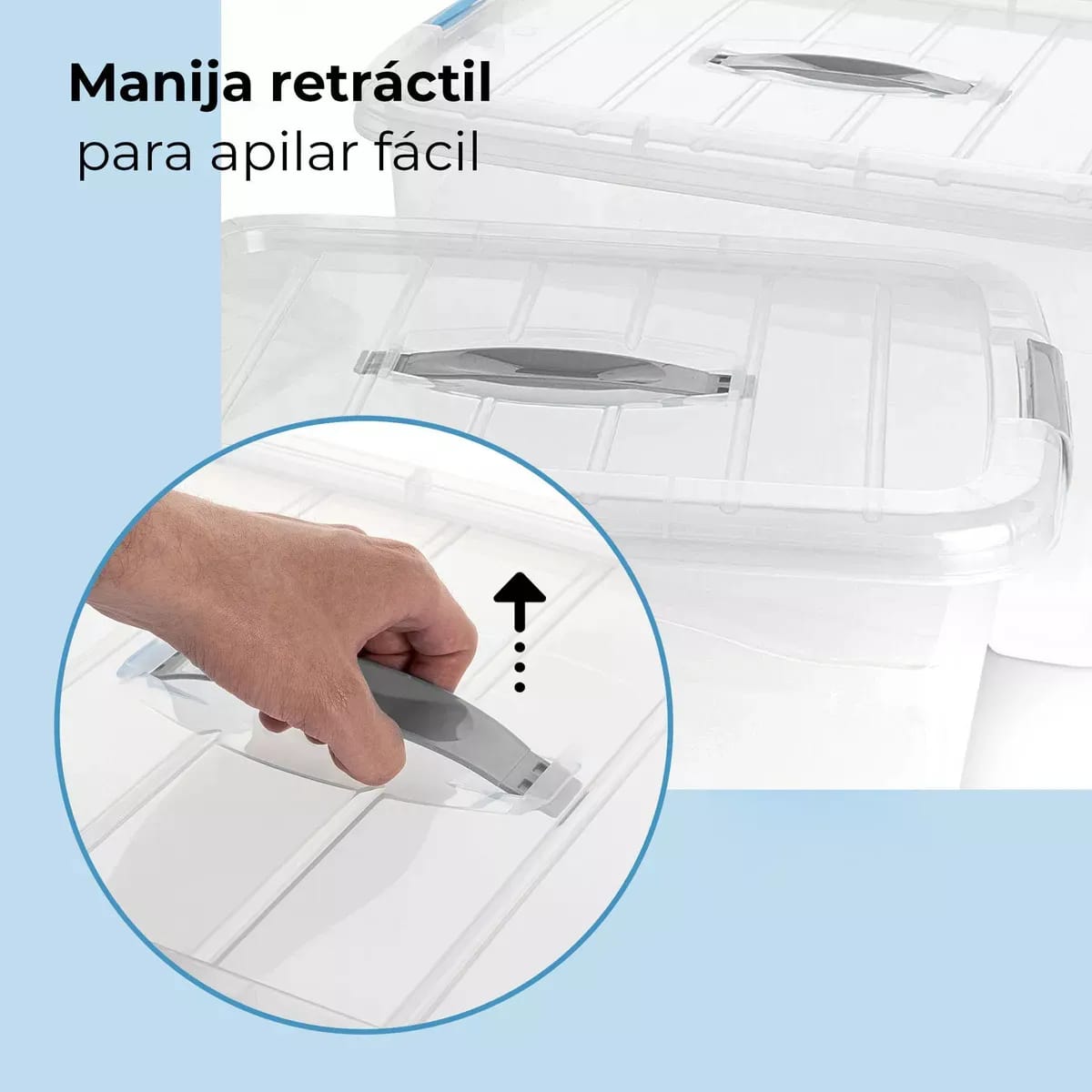 Caja Organizadora Apilable Con Tapa Transparente De 35 L - Imagen 7
