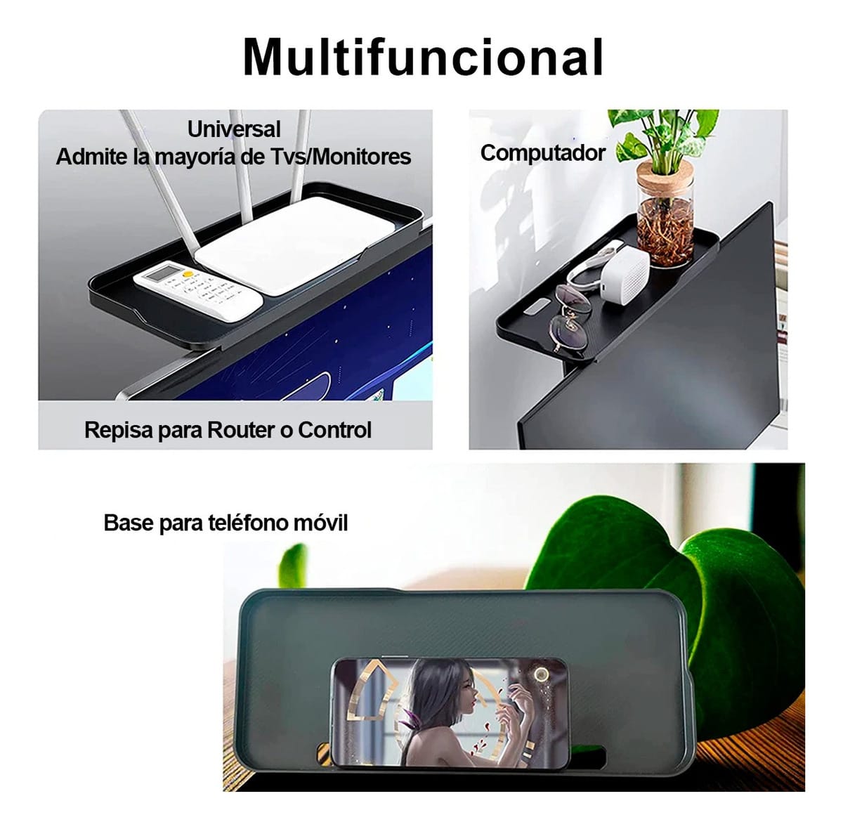 Soporte Estante Organizador Canalera Para Pantalla O Monitor - Imagen 2