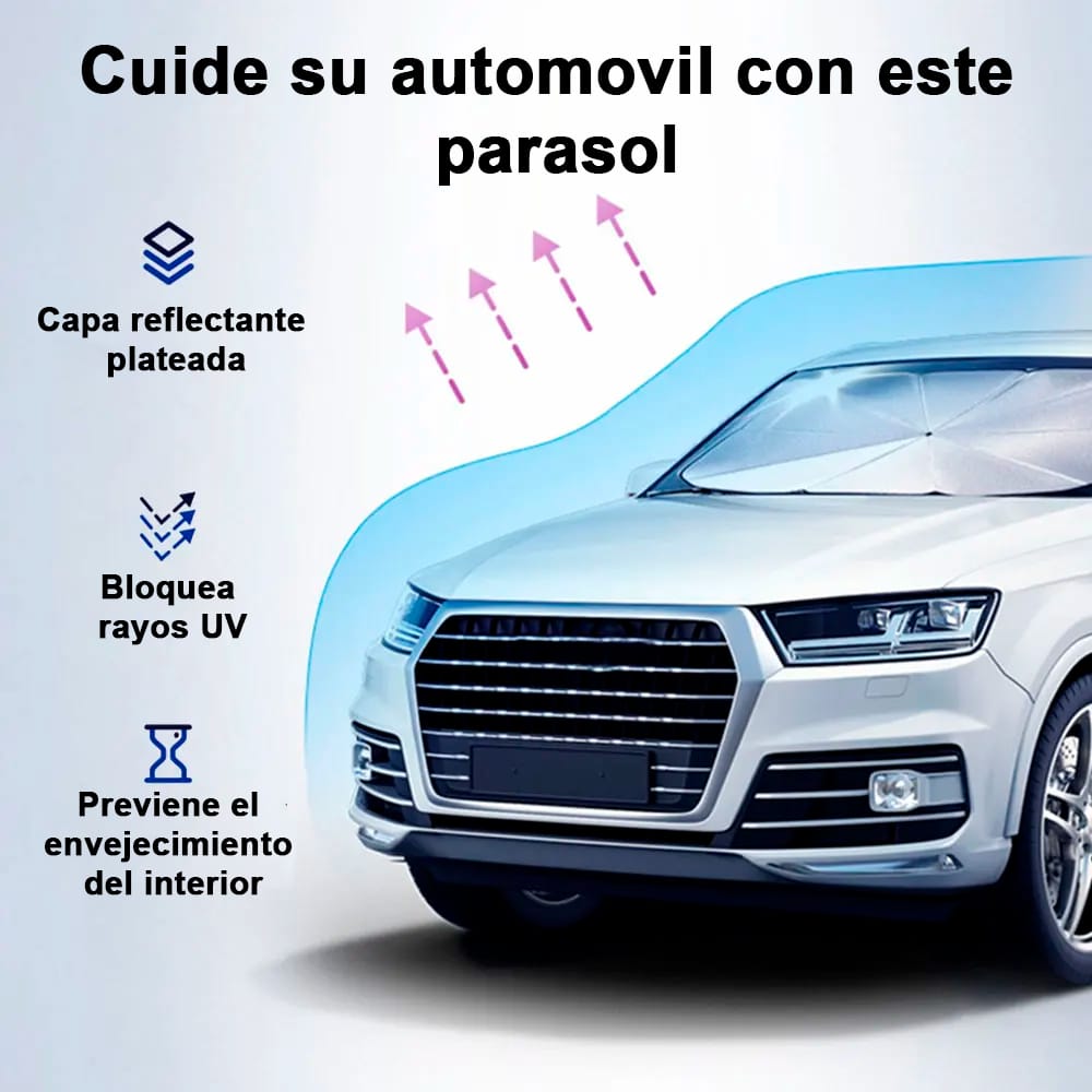 Parasol De Auto Parabrisas Forma De Paraguas Sol Portatil - Imagen 5