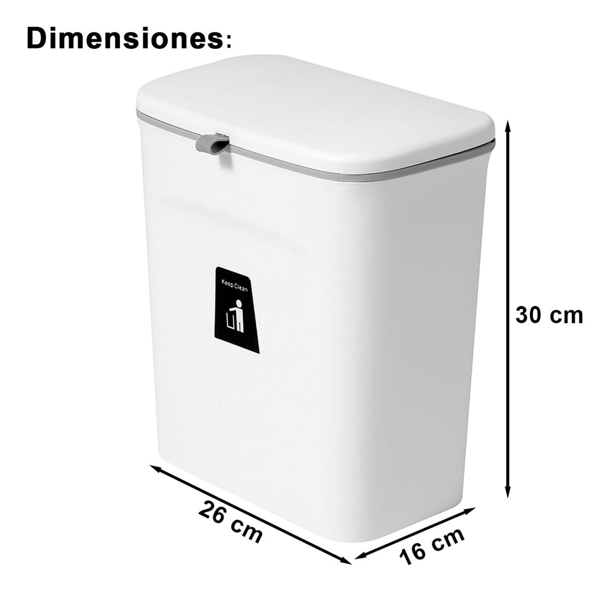 Contenedor Cubo Bote Basura Cocina Baño Colgar Colgante 9 L - Imagen 5