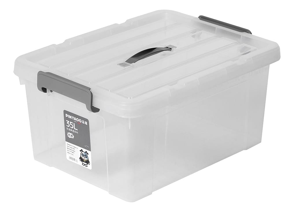 Caja Organizadora Apilable Con Tapa Transparente De 35 L