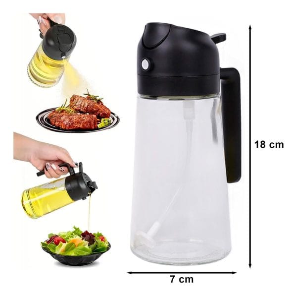 Botella Dispensadora Con Pulverizador Aceite Vinagre 470 Ml - Imagen 6