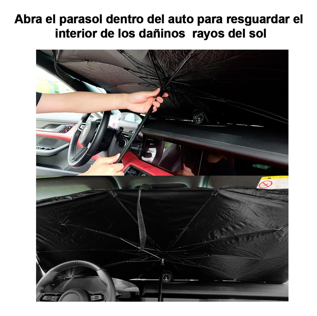 Parasol De Auto Parabrisas Forma De Paraguas Sol Portatil - Imagen 2