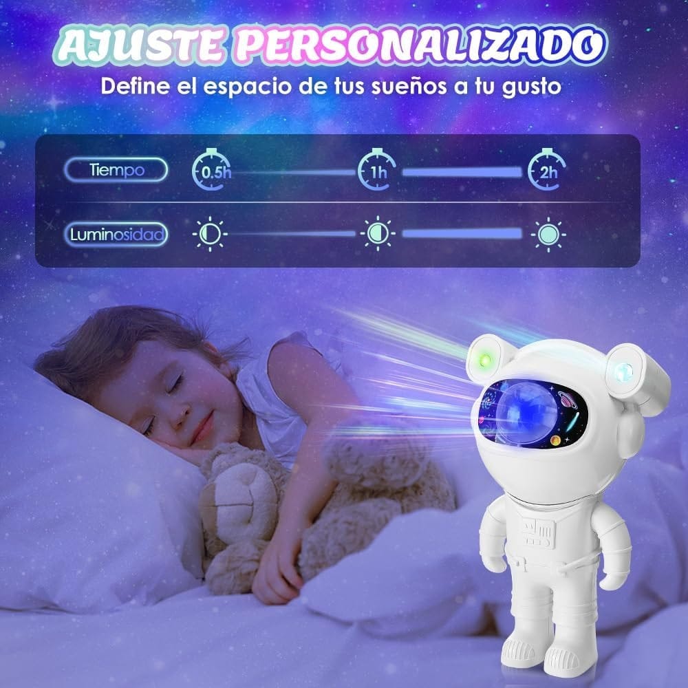 Veladora Proyector Astronauta Luz Galaxia 360 Con Parlante - Imagen 4