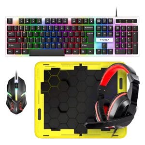 Combo Gamer Pc Compu Teclado + Mouse + Auriculares + Pad