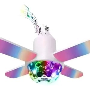 Lampara Led Bluetooth Parlante Rgb 4 Aspas Control Remoto