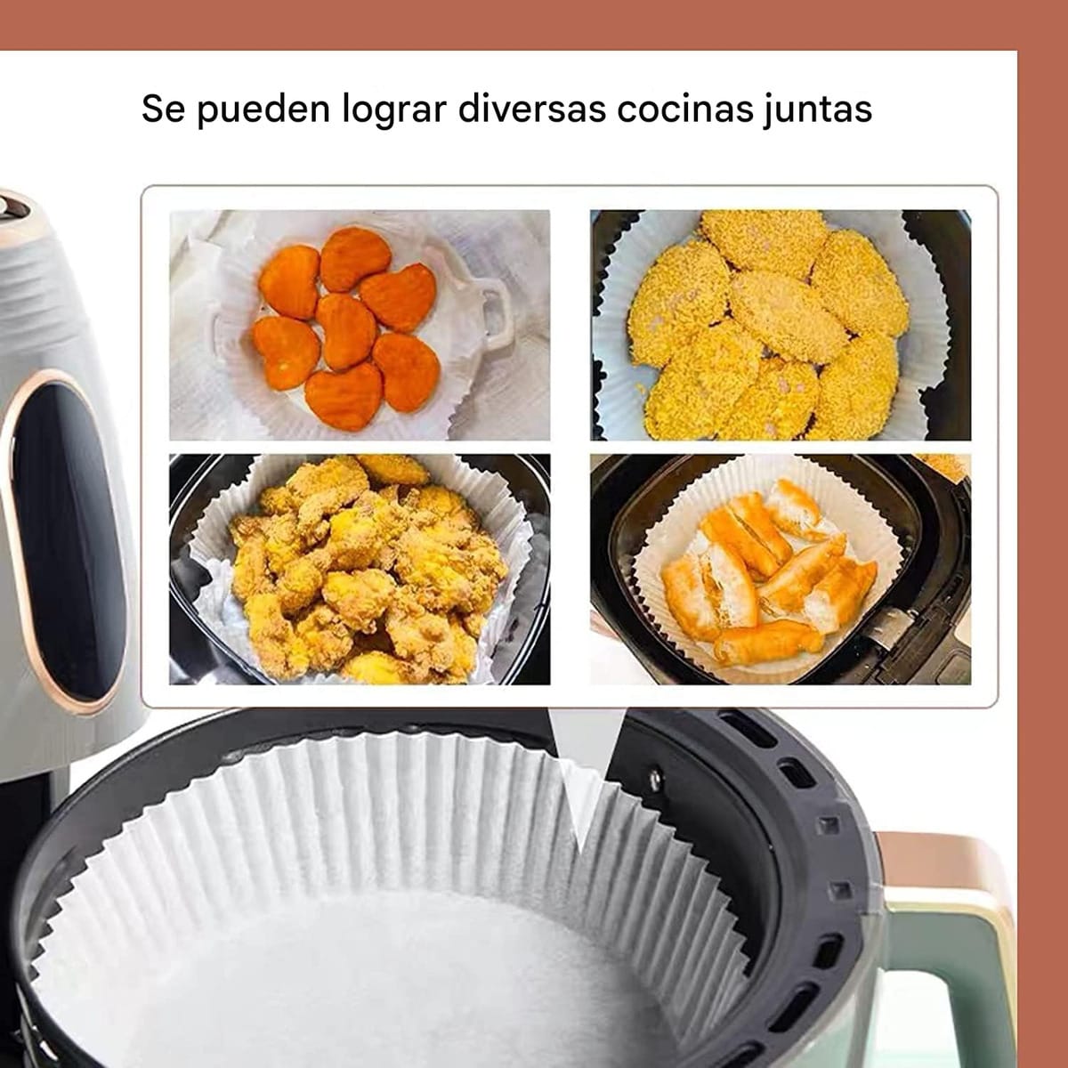 Bandejas Papel Freidora Aire Sin Aceite Circular 150 Piezas - Imagen 5