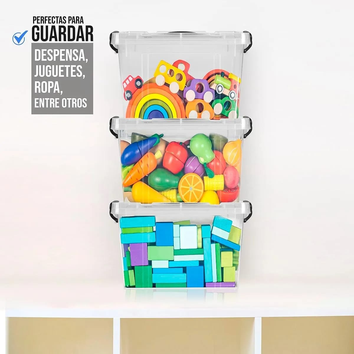 Caja Organizadora Apilable Con Tapa Transparente De 35 L - Imagen 5