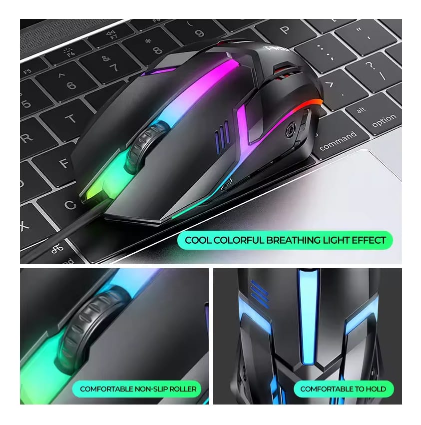Combo Gamer Pc Compu Teclado + Mouse + Auriculares + Pad - Imagen 3