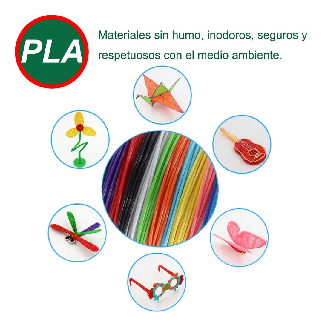 Filamento Pla 100 Mts Lapiz Lapicera 20 Colores Diferentes - Imagen 3