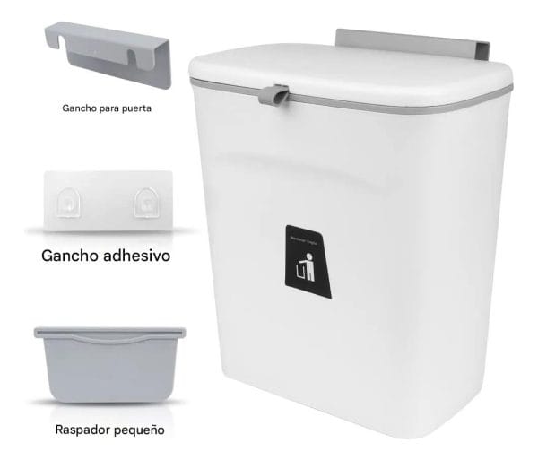 Contenedor Cubo Bote Basura Cocina Baño Colgar Colgante 9 L - Imagen 6
