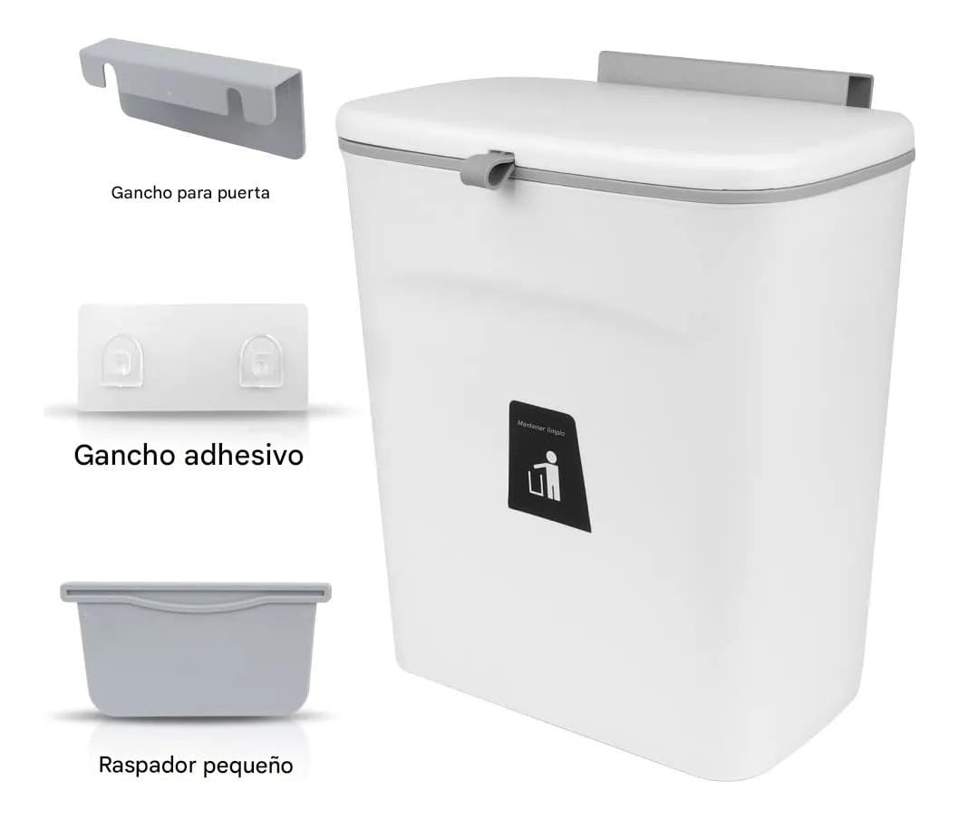 Contenedor Cubo Bote Basura Cocina Baño Colgar Colgante 9 L - Imagen 6