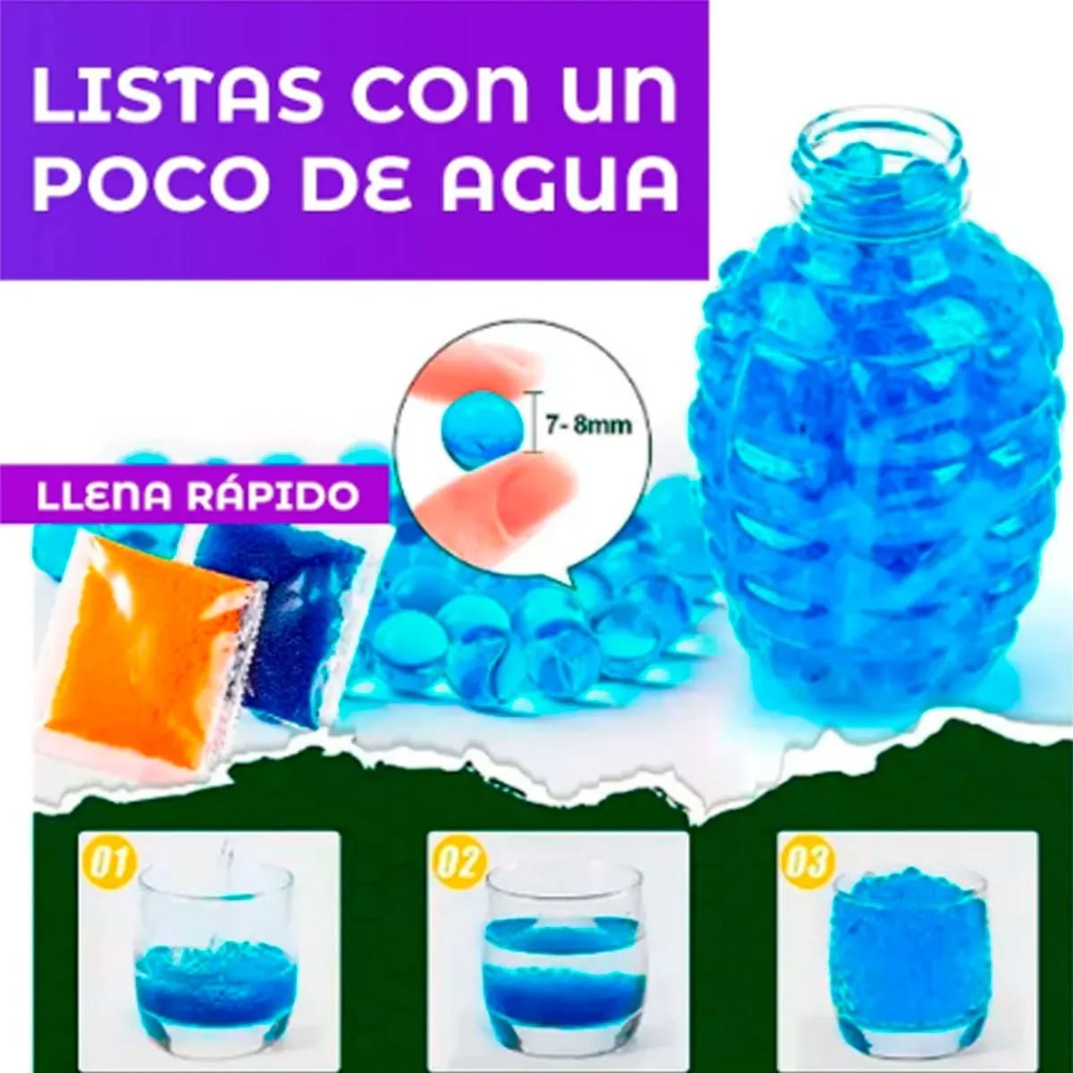 Hidrogel Bolitas Bolsa De 5000 No Tóxico Y Seguro Multiusos - Imagen 8