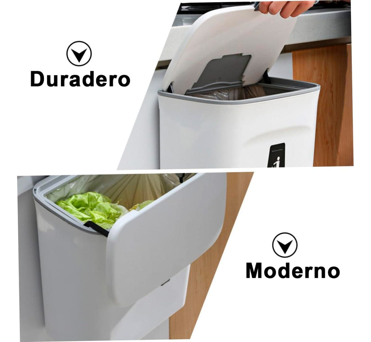 Contenedor Cubo Bote Basura Cocina Baño Colgar Colgante 9 L - Imagen 8