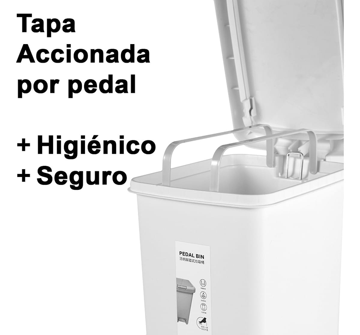 Contenedor Tacho De Basura Tapa A Pedal Capacidad 15 L - Imagen 6