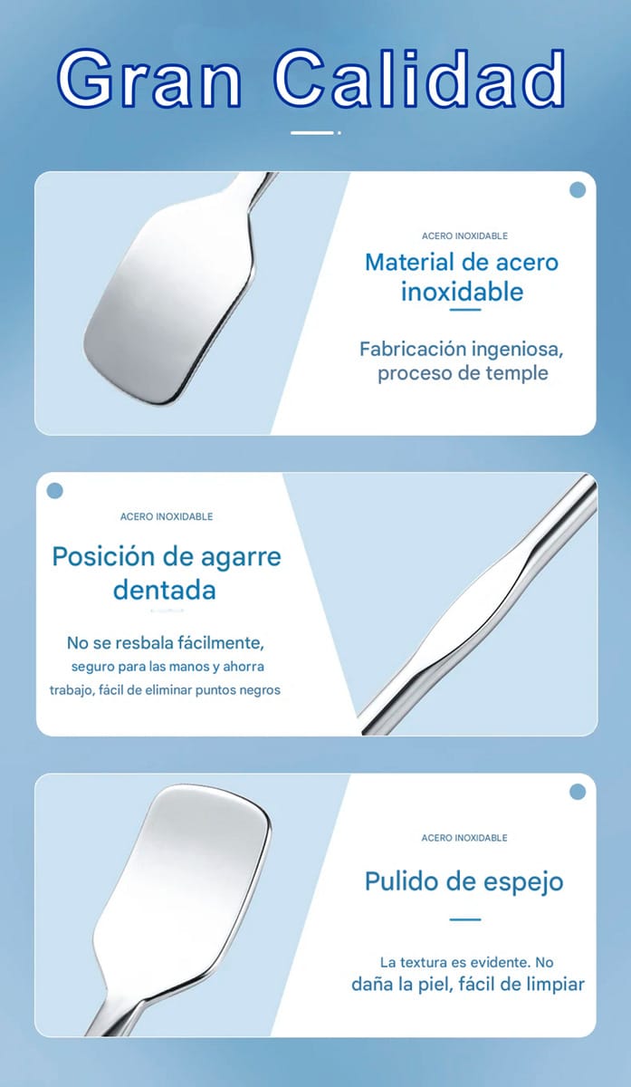 Removedor De Puntos Negros De Acero Inoxidable Doble Punta - Imagen 8