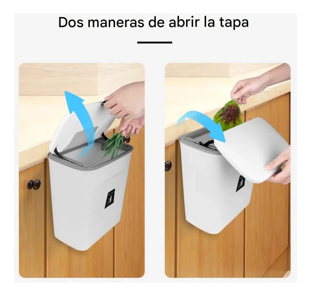 Contenedor Cubo Bote Basura Cocina Baño Colgar Colgante 9 L - Imagen 3