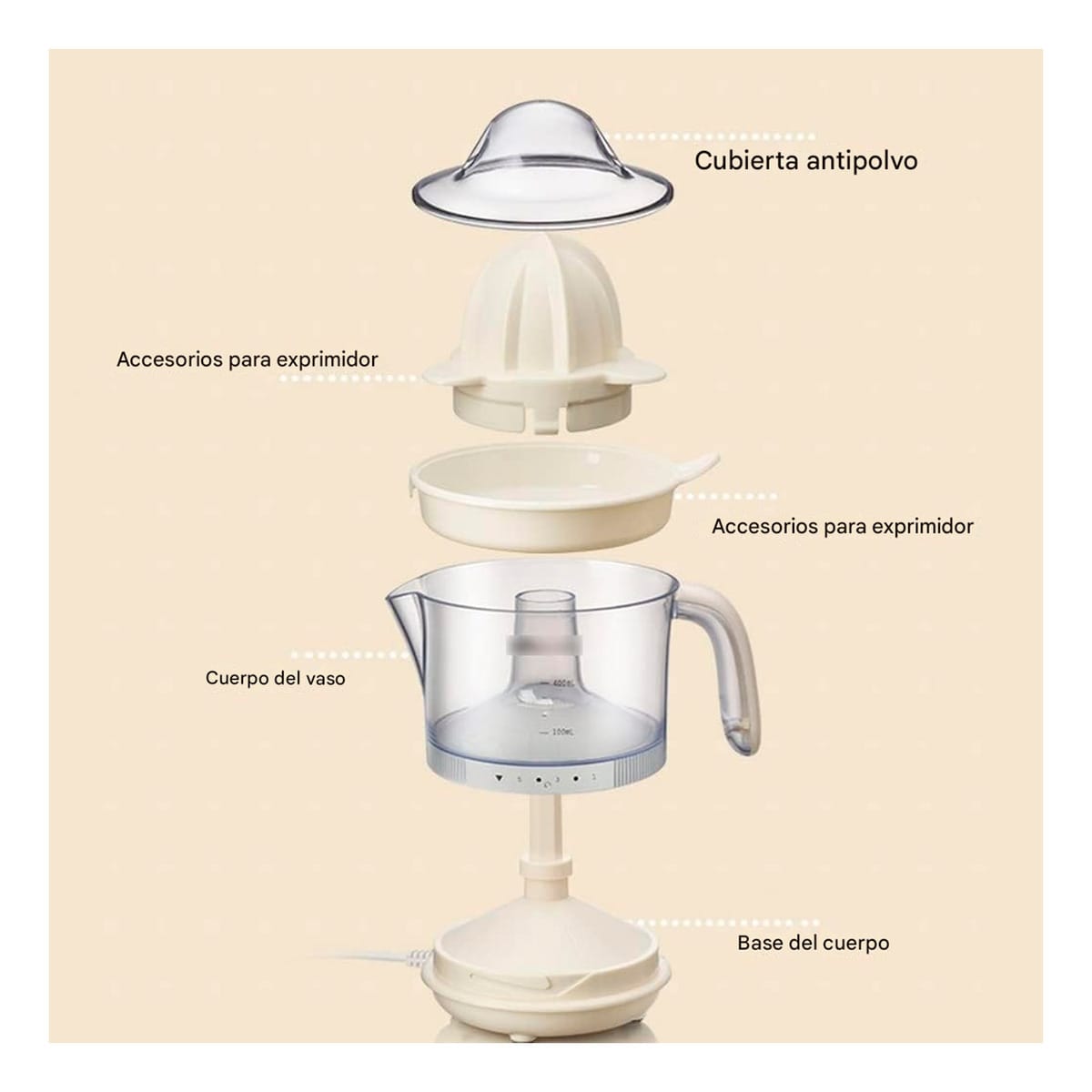 Exprimidora Electrica Potente Naranjas Citricos Jugos 750 Ml - Imagen 6