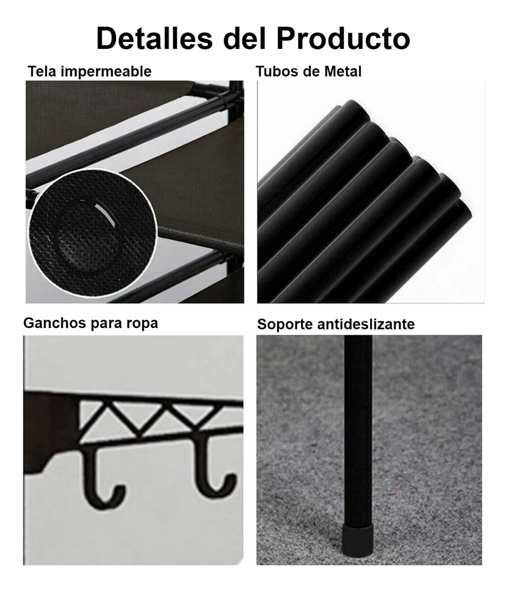 Ropero Multifuncional De Ropa Con Percheros Y Estantes Rack - Imagen 3