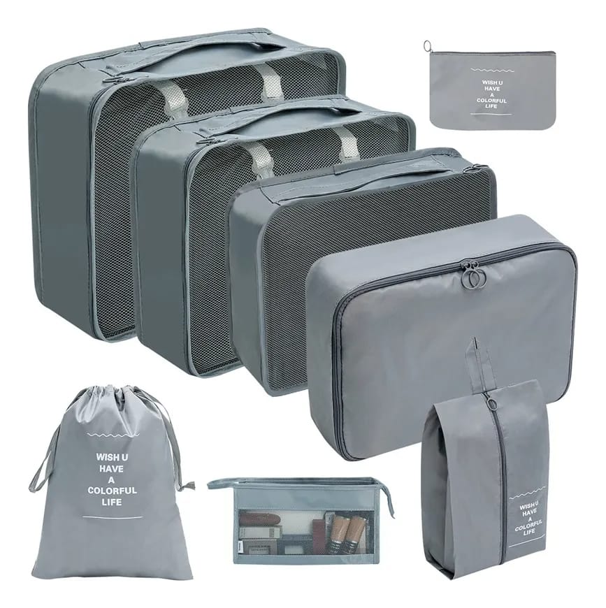 Set 8 Organizadores Bolsos De Valija Maleta Equipaje Viaje