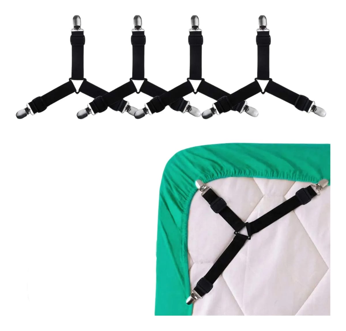 Fijadores De Colcha Triangulares Antideslizantes Pack De 4