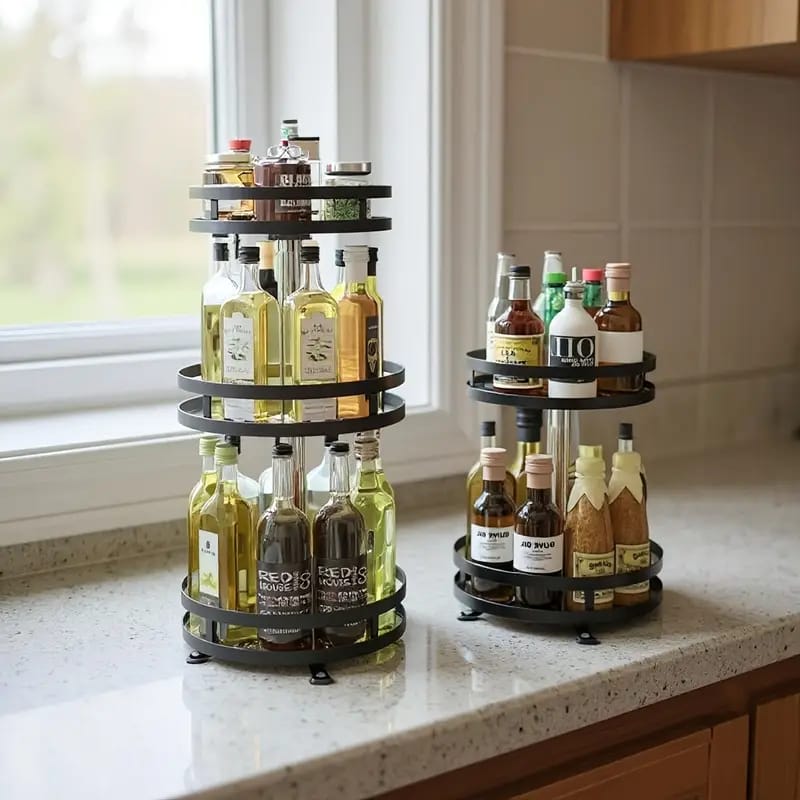 Organizador Giratorio De 3 Niveles Cocina Baño Rota 360° - Imagen 7