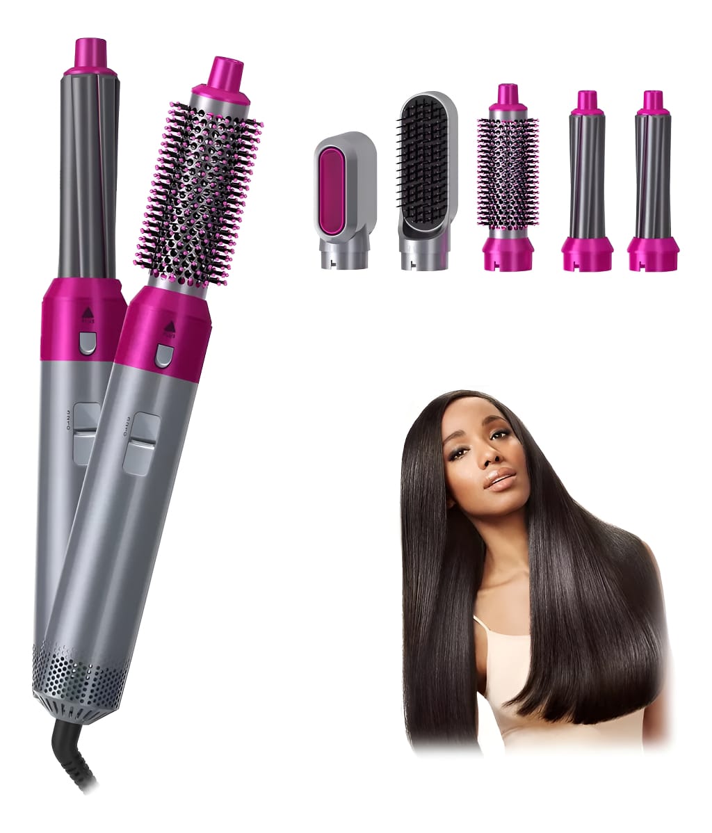Moldeador De Pelo Secado Alisado Rizado Volumen 5 En 1