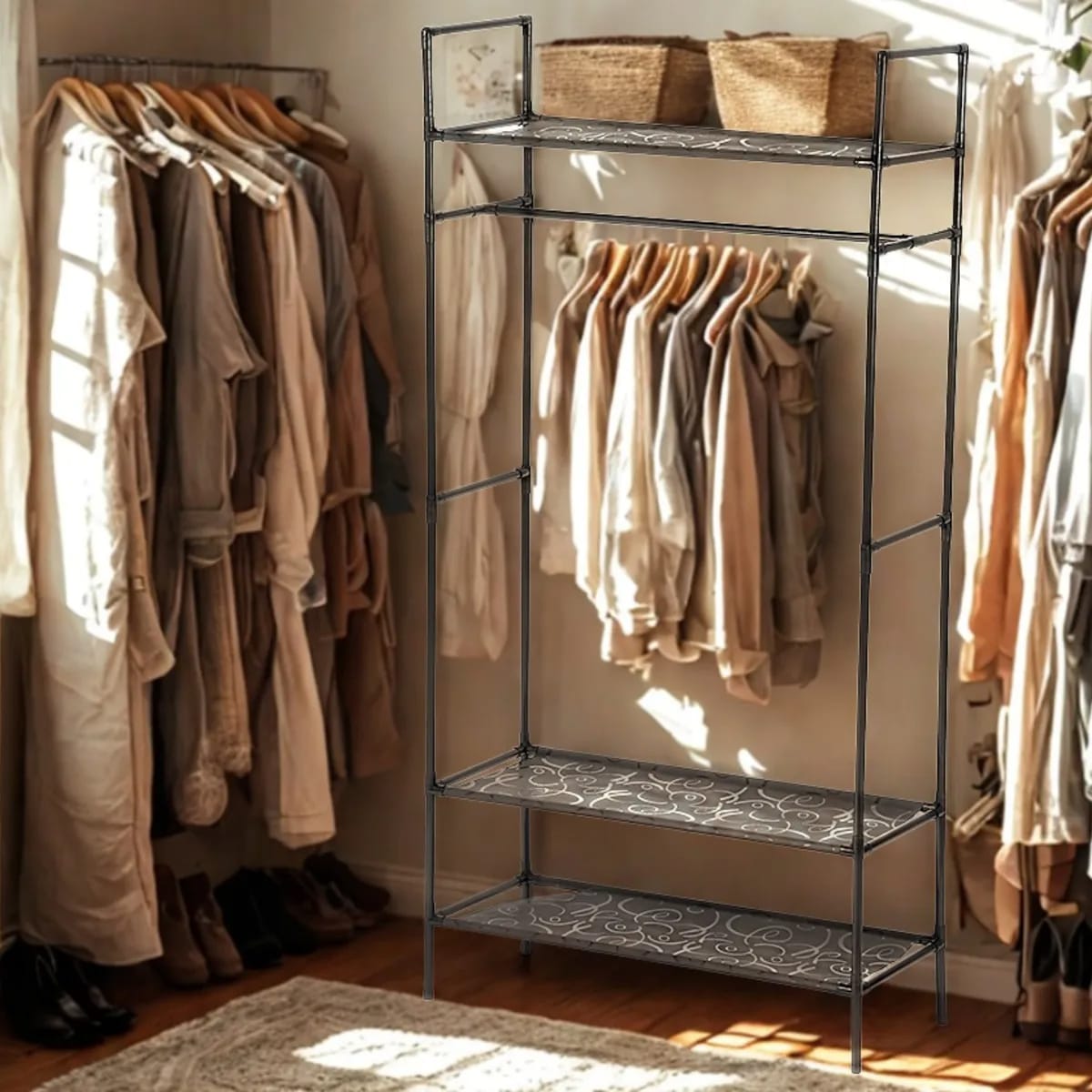 Perchero Y Zapatero Organizador Multifuncional De 3 Capas - Imagen 7