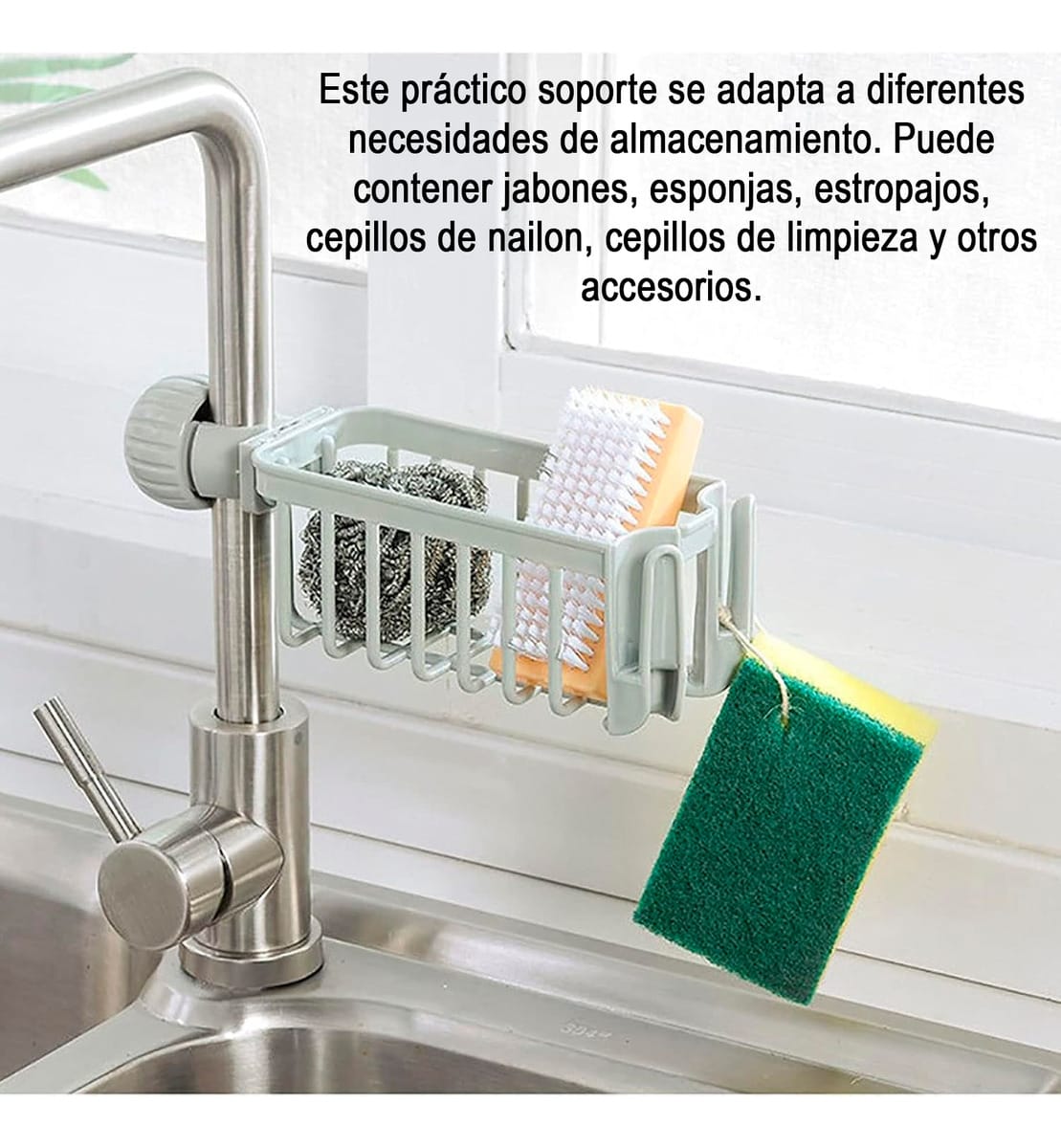 Soporte Rejilla Organizador De Esponja Ajustable A Canilla - Imagen 2