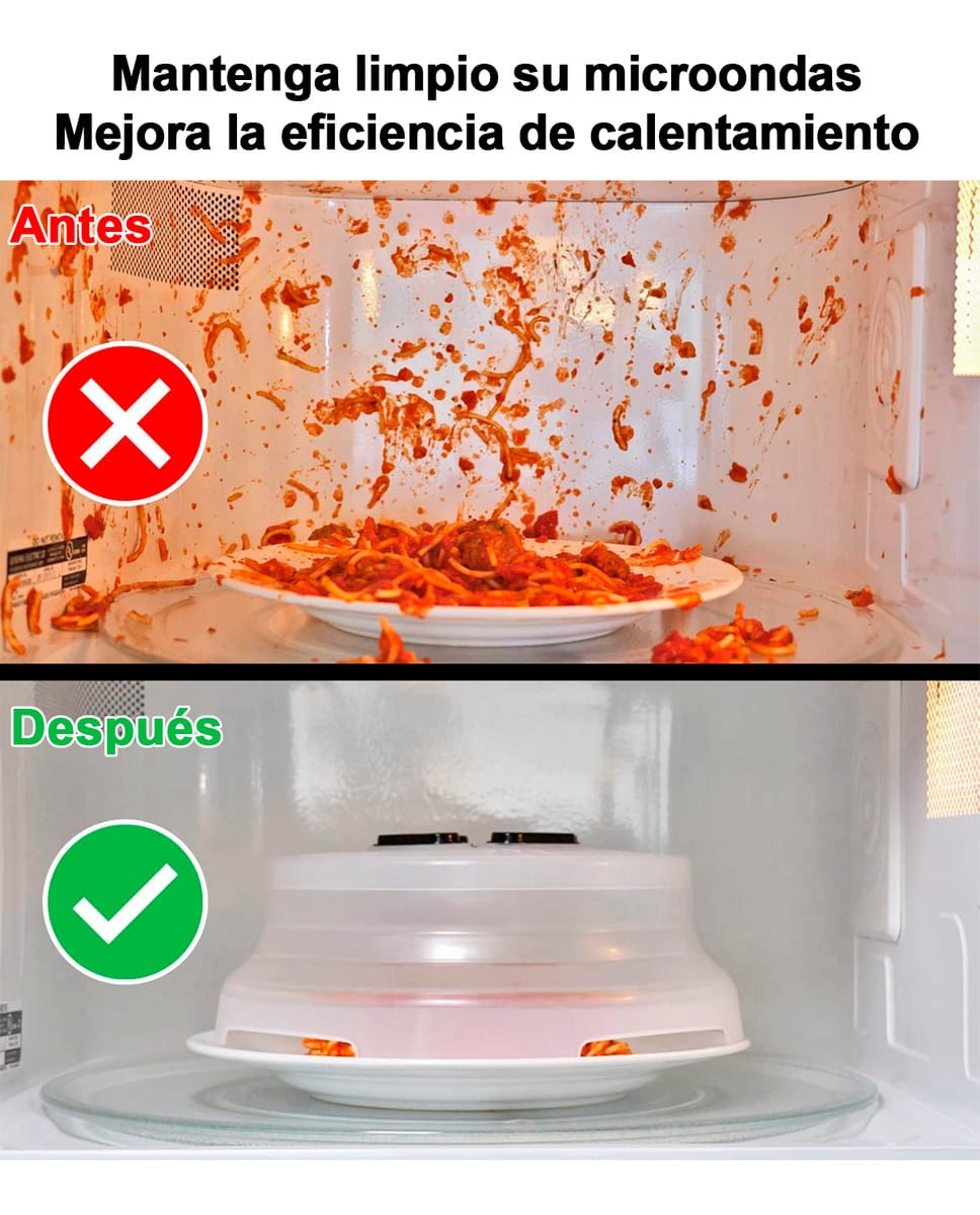 Tapa Protectora De Plato De Microondas Plegable Altura 10 Cm - Imagen 2