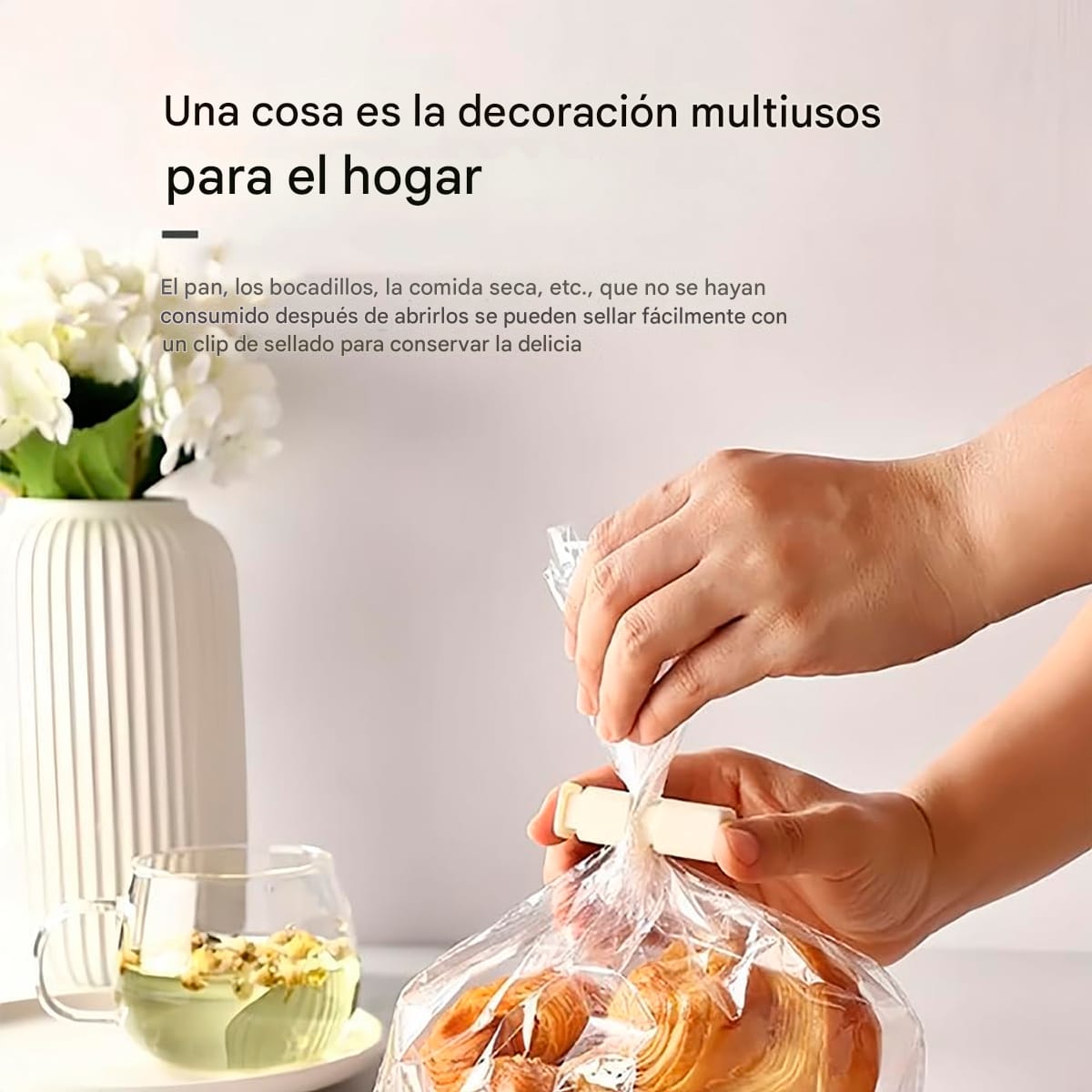 Clip Sellador Cierre Bolsas Alimentos Pack X4 Reutilizables - Imagen 5