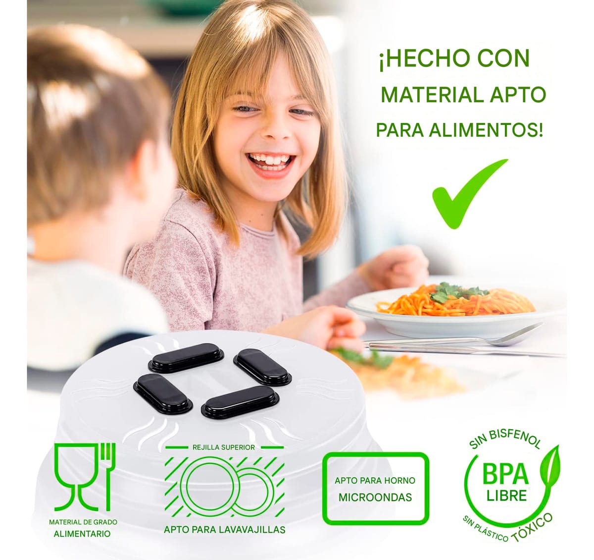 Tapa Protectora De Plato De Microondas Plegable Altura 10 Cm - Imagen 6