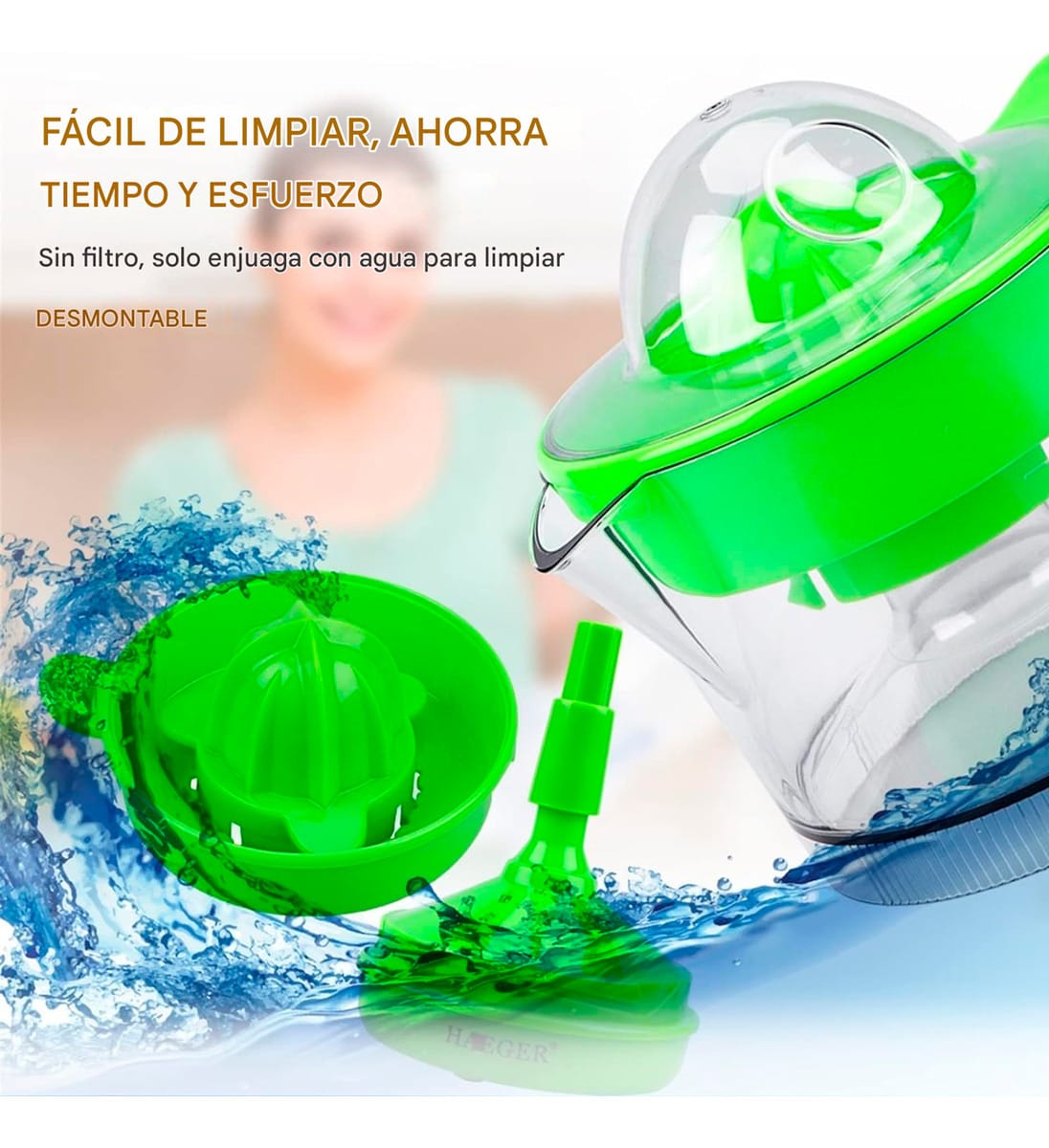 Exprimidora Electrica Potente Naranjas Citricos Jugos 750 Ml - Imagen 10