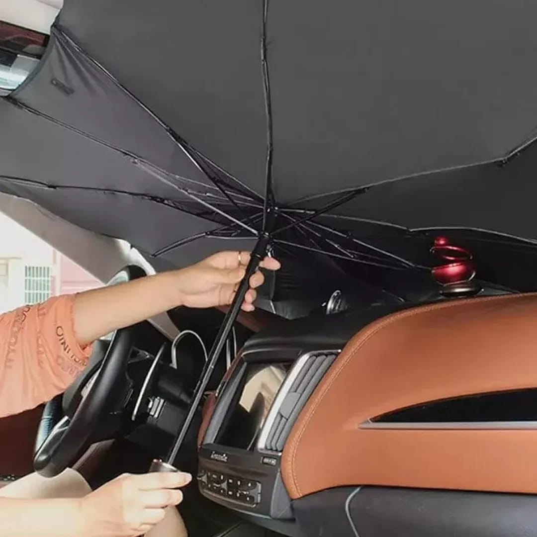Parasol De Auto Parabrisas Forma De Paraguas Sol Portatil - Imagen 3