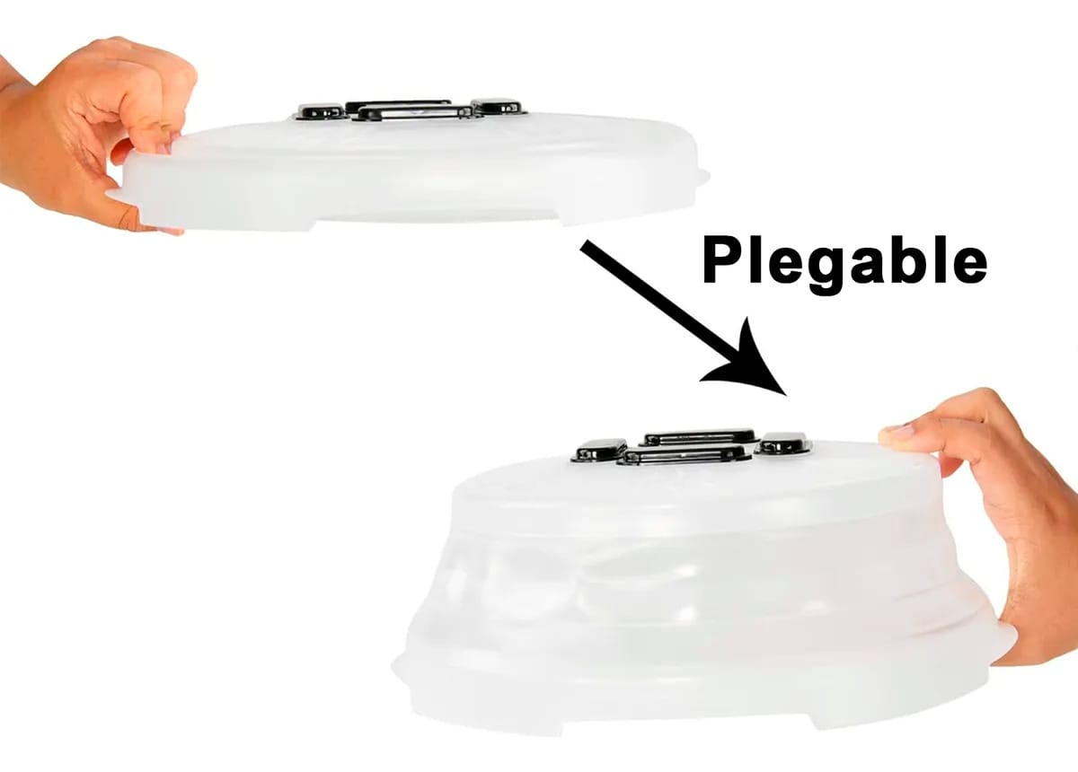 Tapa Protectora De Plato De Microondas Plegable Altura 10 Cm - Imagen 3