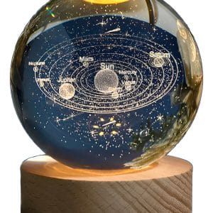 Lámpara Bola De Cristal De Sistema Solar 8 Cm Diámetro Usb