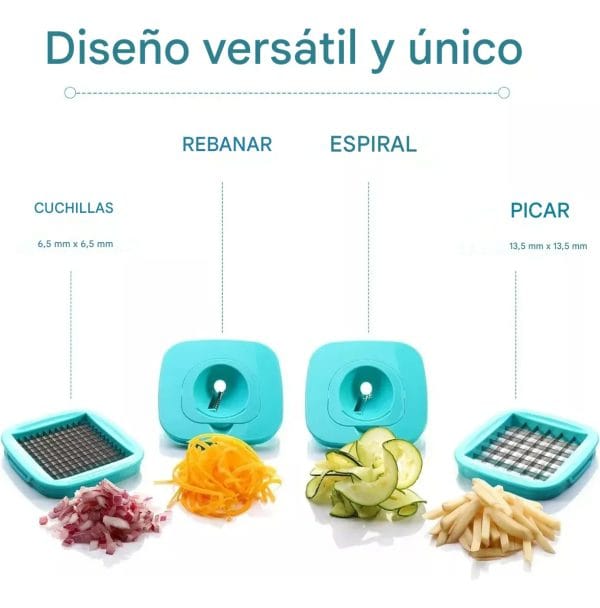 Cortador Picador Rebanador Verduras Cuchillas Intercambiable - Imagen 4