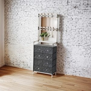 Zapatera Y Perchero Organizador Multifuncional Con 4 Cajones