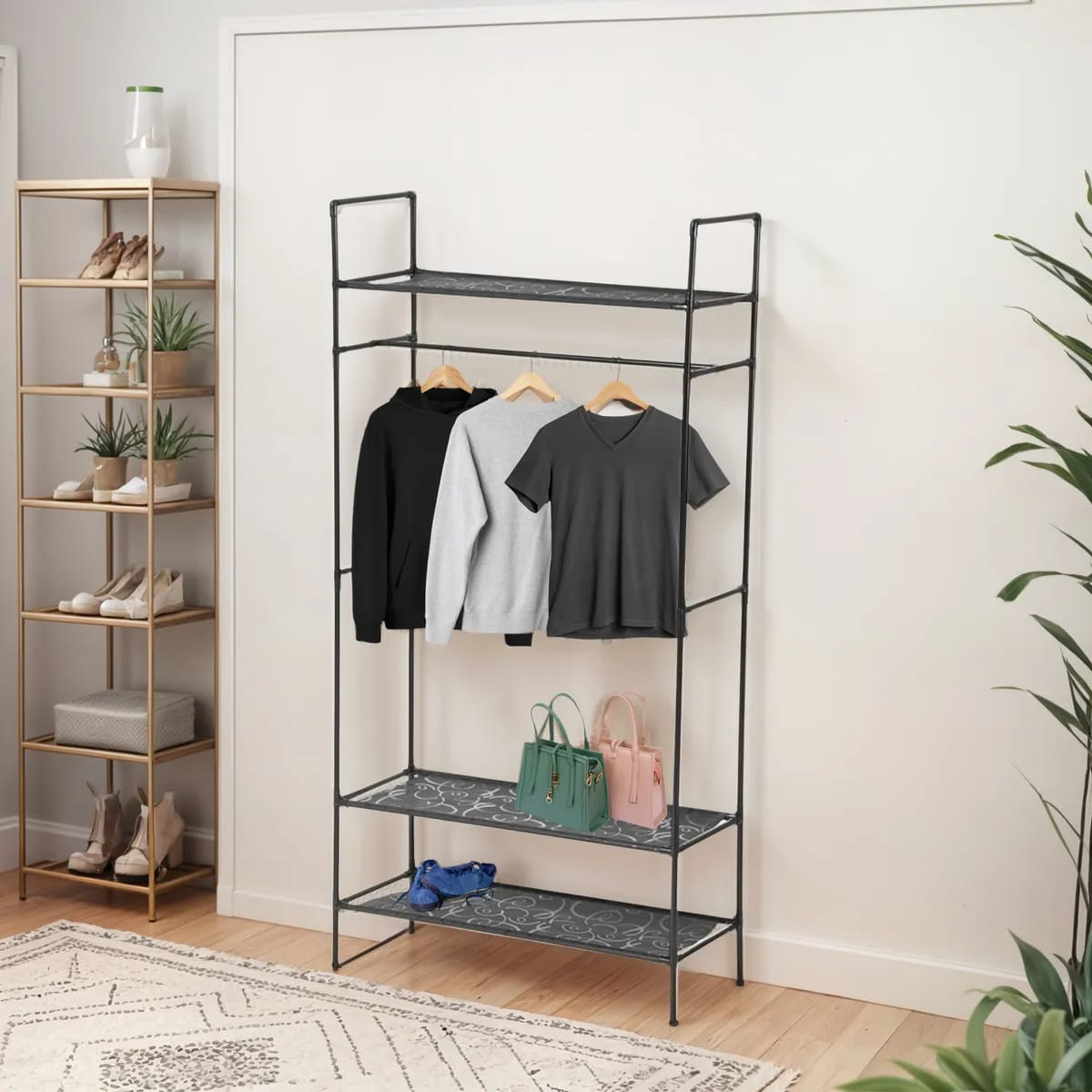 Perchero Y Zapatero Organizador Multifuncional De 3 Capas - Imagen 9